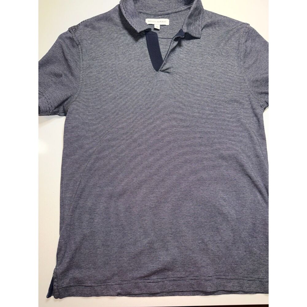 Banana Republic Men's Blue White Stripe Polo Shirt Size S
